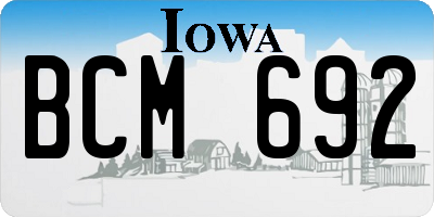 IA license plate BCM692