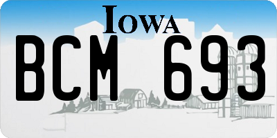 IA license plate BCM693