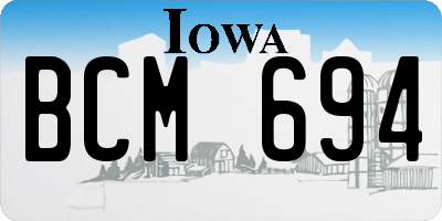 IA license plate BCM694