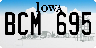 IA license plate BCM695
