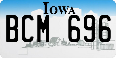 IA license plate BCM696