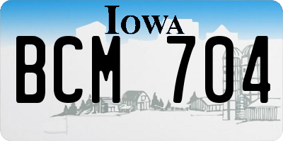 IA license plate BCM704