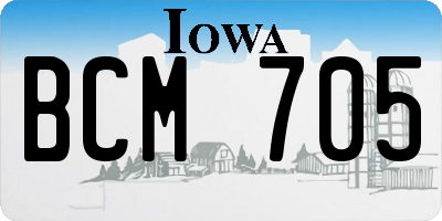IA license plate BCM705