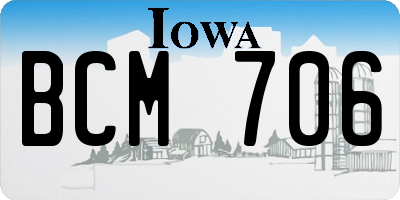 IA license plate BCM706