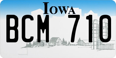 IA license plate BCM710