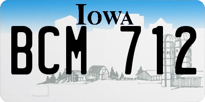 IA license plate BCM712