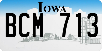 IA license plate BCM713