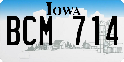 IA license plate BCM714