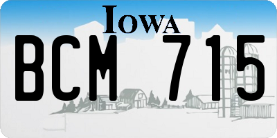 IA license plate BCM715