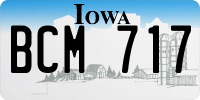 IA license plate BCM717