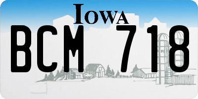 IA license plate BCM718