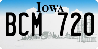 IA license plate BCM720
