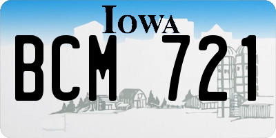 IA license plate BCM721