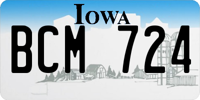 IA license plate BCM724