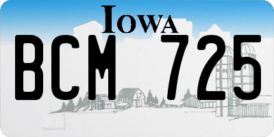 IA license plate BCM725