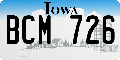 IA license plate BCM726
