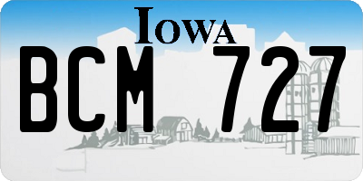 IA license plate BCM727