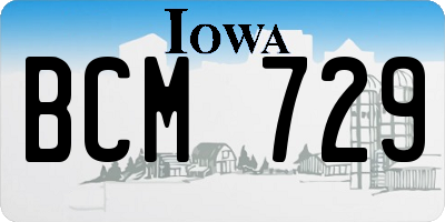 IA license plate BCM729