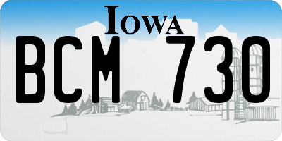 IA license plate BCM730
