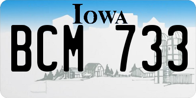 IA license plate BCM733
