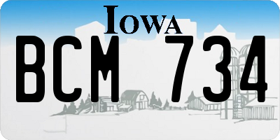 IA license plate BCM734