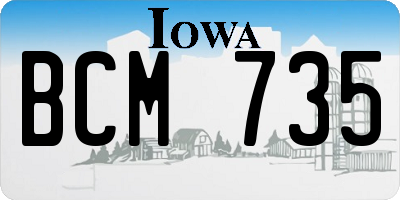 IA license plate BCM735