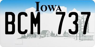 IA license plate BCM737