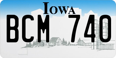 IA license plate BCM740
