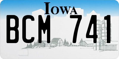IA license plate BCM741