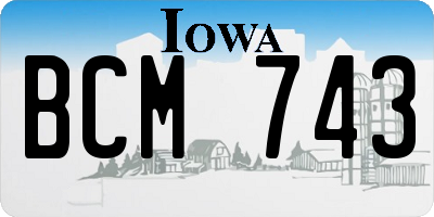 IA license plate BCM743
