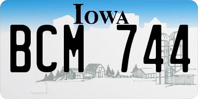 IA license plate BCM744