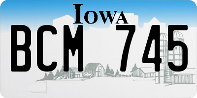IA license plate BCM745
