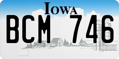 IA license plate BCM746