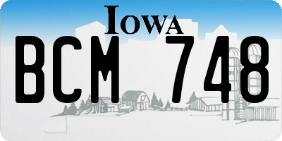 IA license plate BCM748