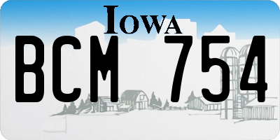IA license plate BCM754