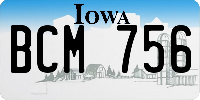 IA license plate BCM756