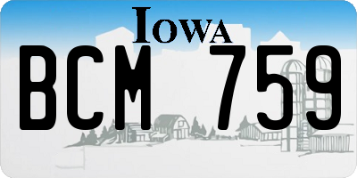 IA license plate BCM759