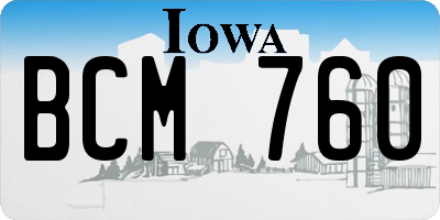 IA license plate BCM760