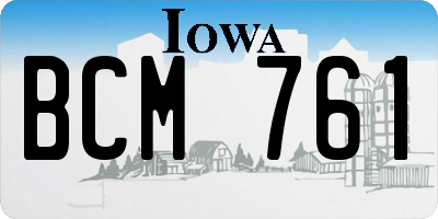 IA license plate BCM761