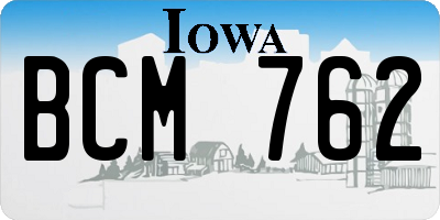 IA license plate BCM762