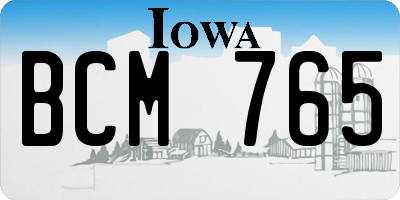 IA license plate BCM765