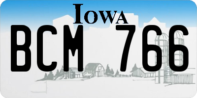 IA license plate BCM766