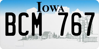 IA license plate BCM767