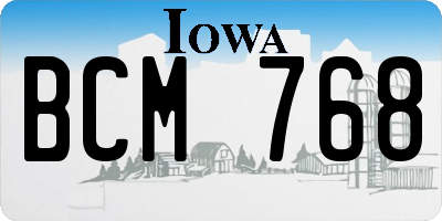 IA license plate BCM768