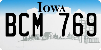 IA license plate BCM769
