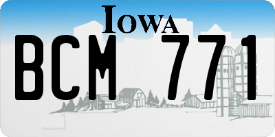 IA license plate BCM771