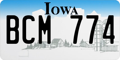 IA license plate BCM774