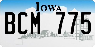 IA license plate BCM775