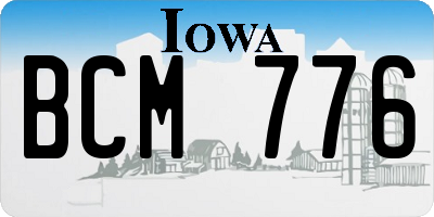 IA license plate BCM776