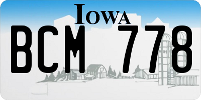 IA license plate BCM778
